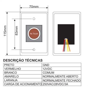 Alternative view of Botoeira de aproximação acionador Touch inox Citrox ppa