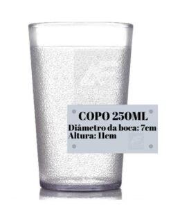 Kit 24 Copos Anti Impacto Policarbonato 250ml