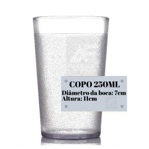 Kit 24 Copos Anti Impacto Policarbonato 250ml