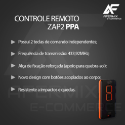 Alternative view of Controle Remoto P/ Automatizadores de Portão Zap 2 Botões Preto e Laranja PPA