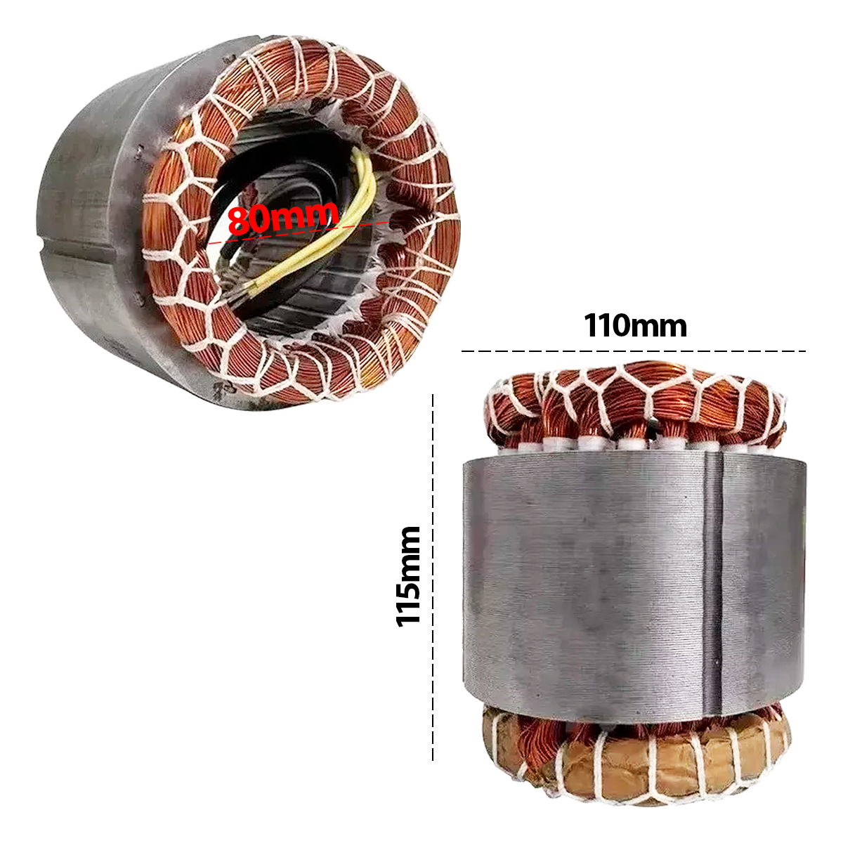 Estator Para Motor Deslizante 2.2 Brushless 78mm Trifásico 220V PPA - Imagem 6