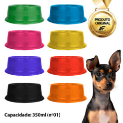 Comedouro Bebedouro Cães e Gatos 350ml Várias Cores