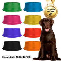 Comedouro Bebedouro Cães e Gatos 1000ml Várias Cores