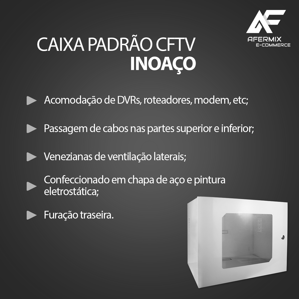 Caixa Rack Metálica 350mm Com Chaves Para DVR - Imagem 3
