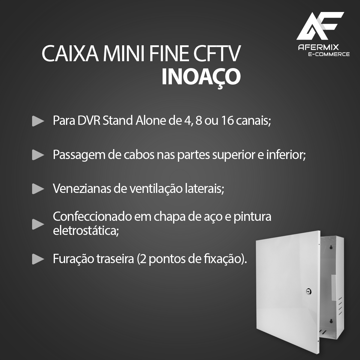 Kit 2 Racks Caixa Metálica Vertical Parede DVR CFTV - Imagem 3