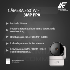 Alternative view of Câmera Inteligente 360° Robô WiFi Interna Noturna 3mp PPA On