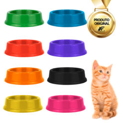 Comedouro e Bebedouro P/ Gatos Plástico 200ml Cores