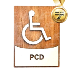 Placa de Sinalização Banheiro Adaptado MDF