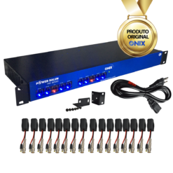 Rack Organizador Balun 16 Canais + Fonte Preto