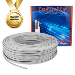 Cabo Coaxial CFTV 4mm Bipolar 2 Vias 80% Malha 100m