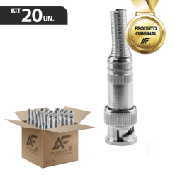 Kit 20 uni Conectores BNC com Mola e Parafuso para CFTV