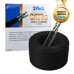 Cabo De Rede Cat5e Utp Externo 305m 100% Cobre 2Flex