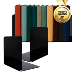 Par de Aparador de Livros Organizador Tipo L Preto