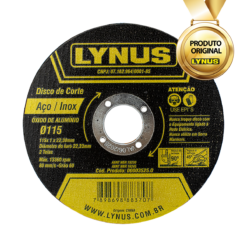 Disco De Corte Aço Inox 80mm/s Dcl115 Amarelo 115cm Lynus