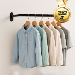 Cabideiro de Parede/Teto 68cm Organizador De Roupas Preto