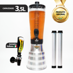 Torre De Chop Portátil em Alumínio Base Giratória 3,5L + 2 Refis