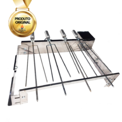 Kit Churrasqueira Elétrica Pré-Moldada Inox Bivolt 4 Espetos