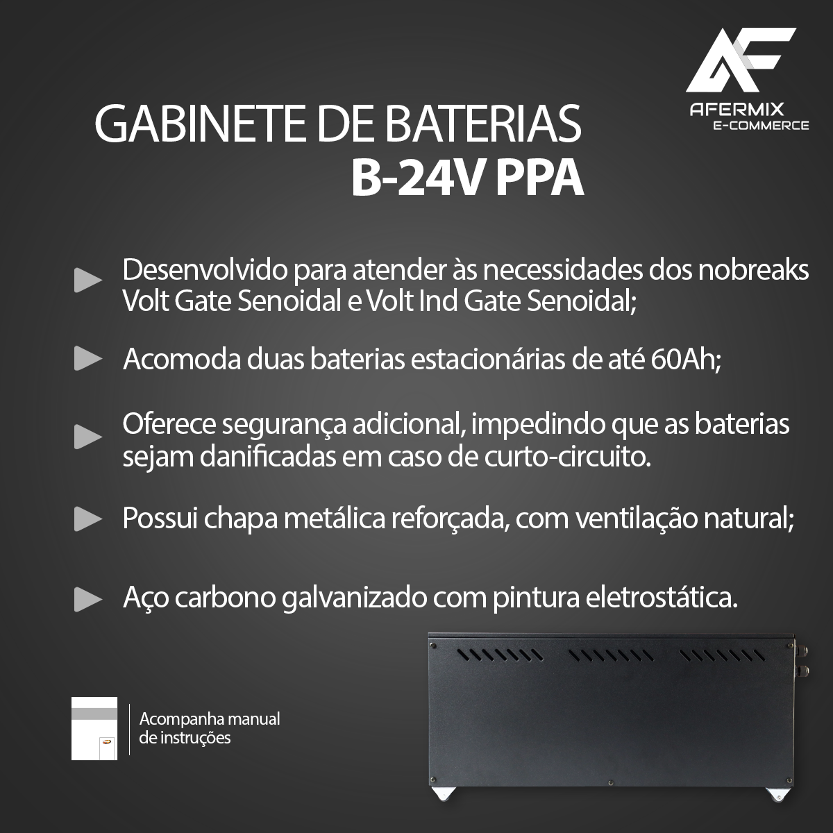 Gabinete de Bateria em Aço PPA - Imagem 3