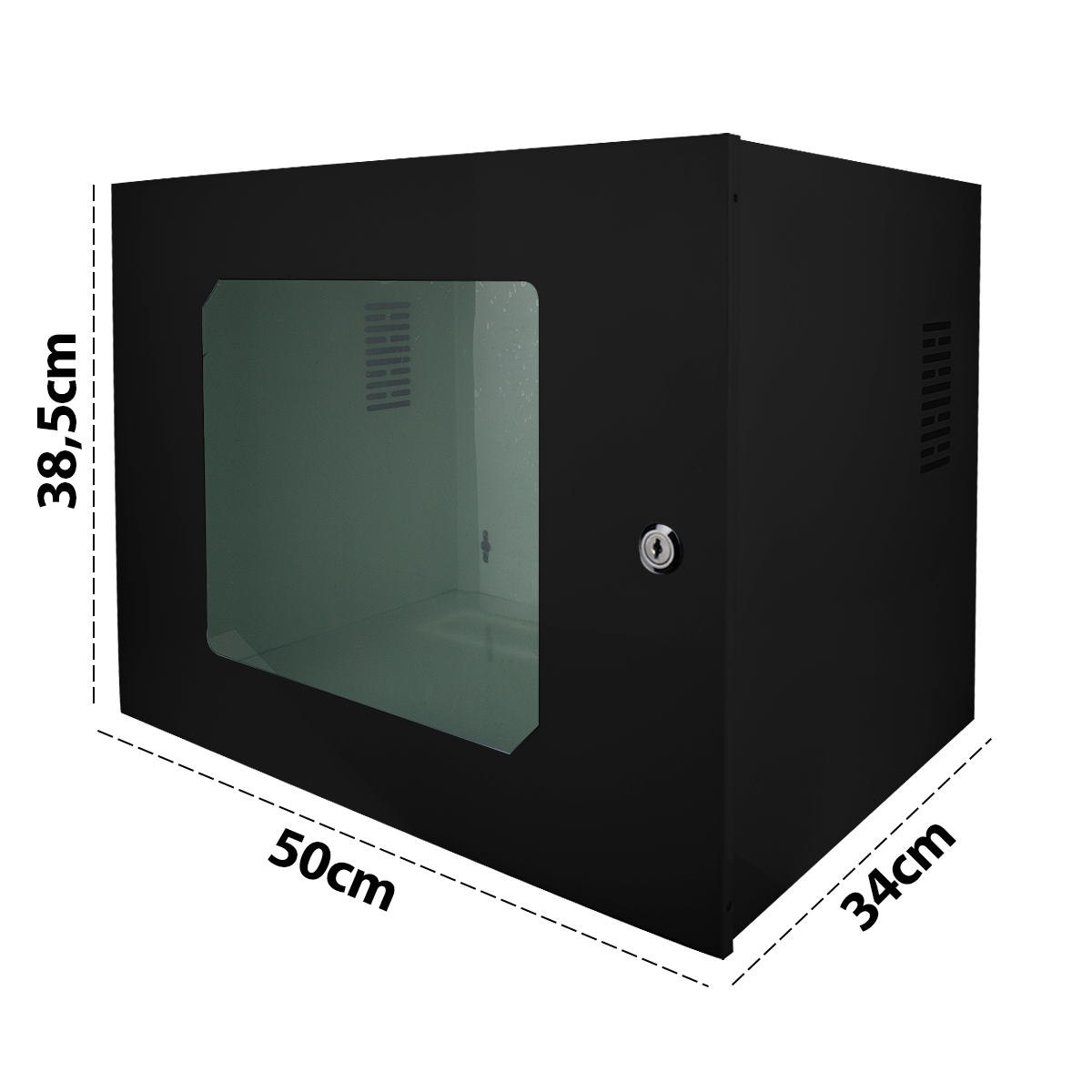Caixa Rack Metálica 350mm Com Chaves Para DVR - Imagem 5