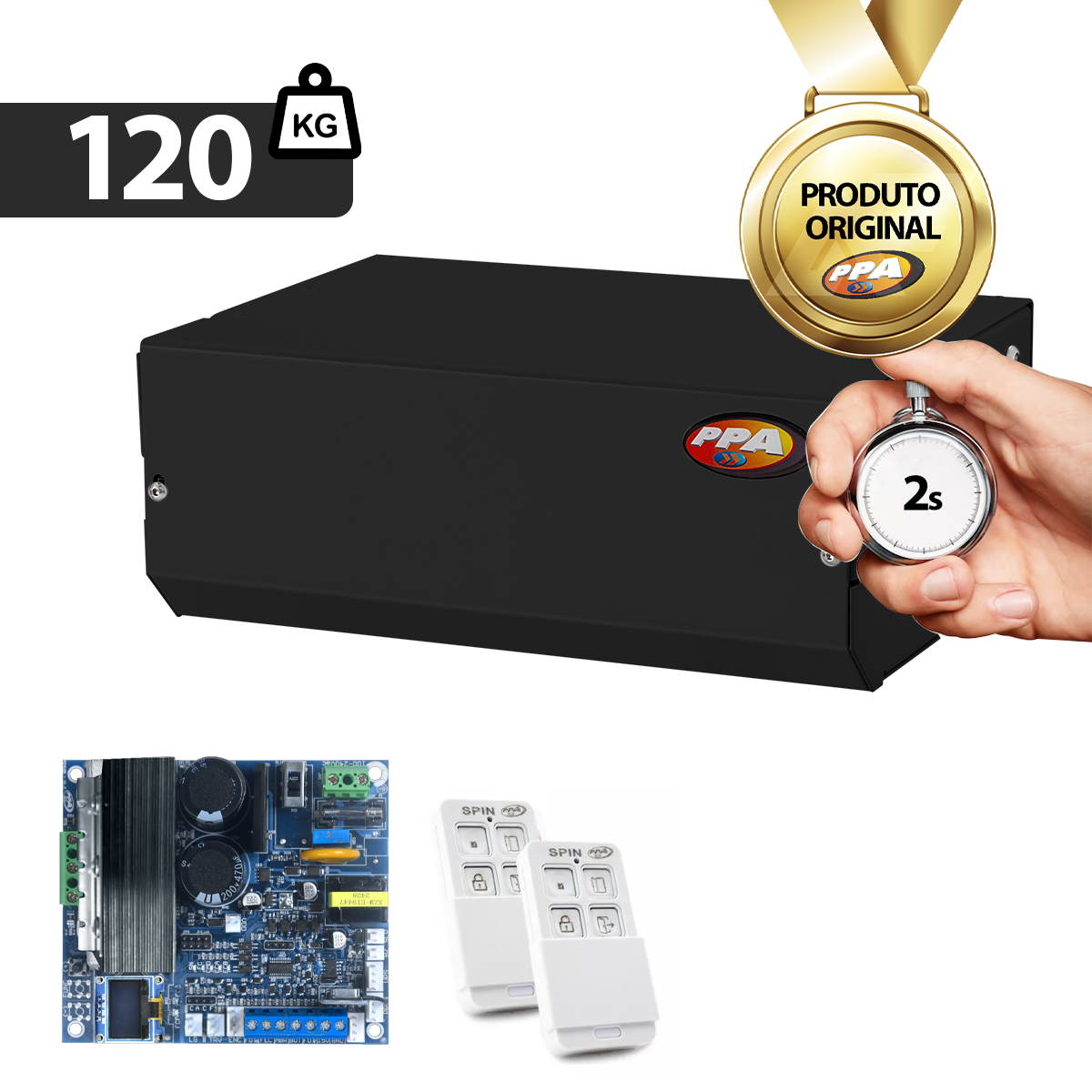 Kit Automatizador Porta Social Pivotante Spin Jetflex PPA - Imagem 2