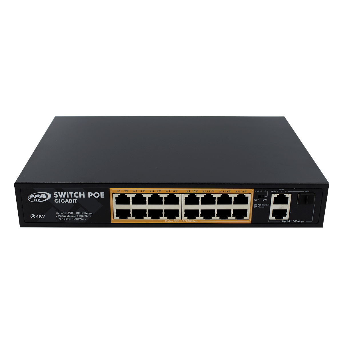 Switch Poe de 16 Portas 120W PPA - Imagem 9