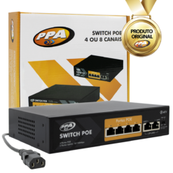 Switch Poe de 4 Portas 60W PPA