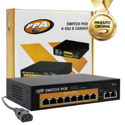 Switch Poe de 8 Portas 120W PPA