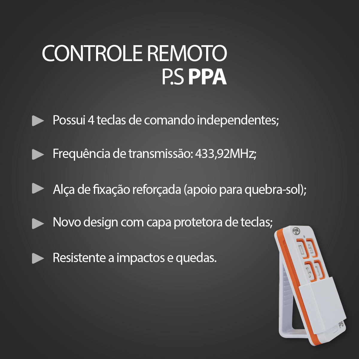 Controle Remoto Zap 4 Botões Branco PPA - Imagem 2