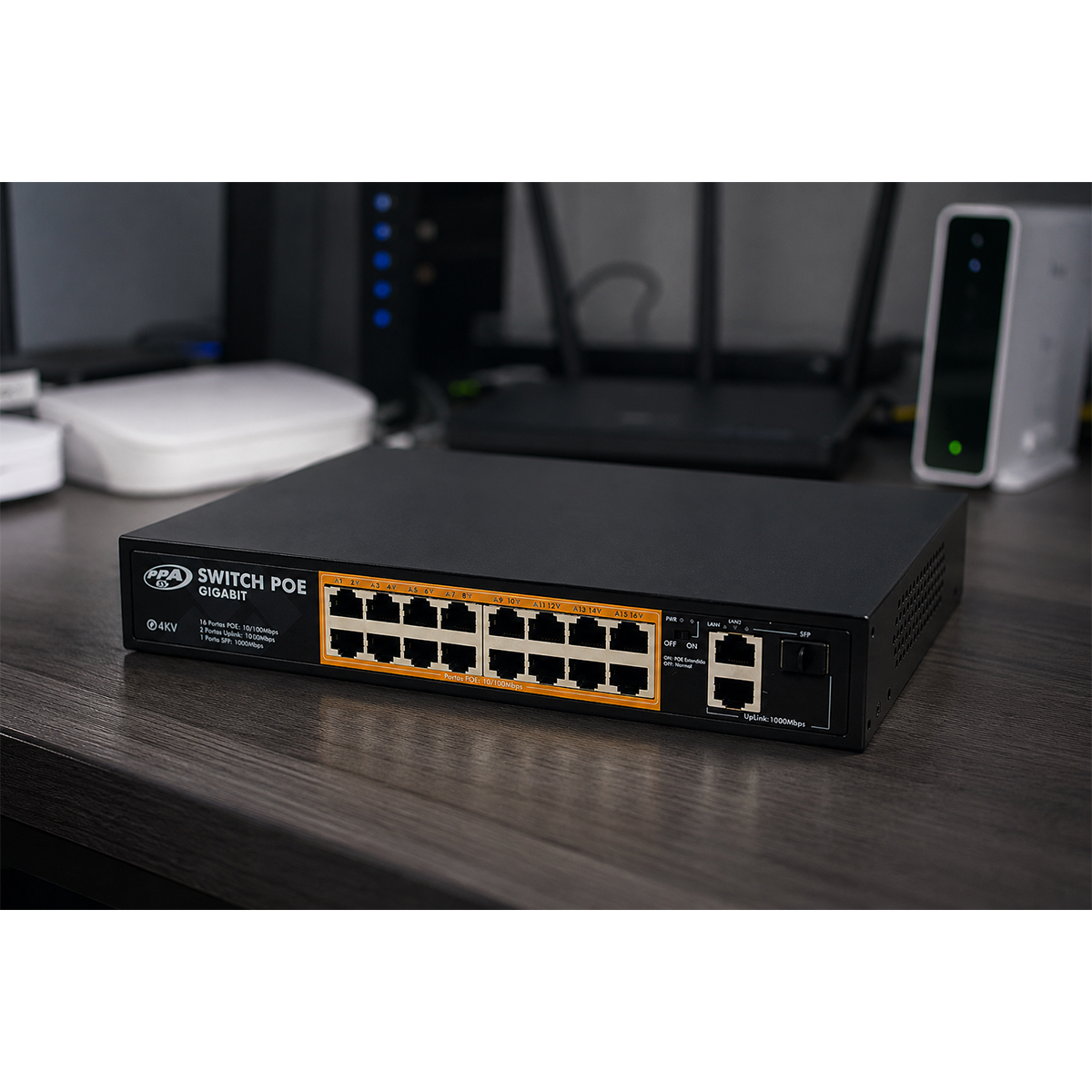 Switch Poe de 16 Portas 120W PPA - Imagem 13