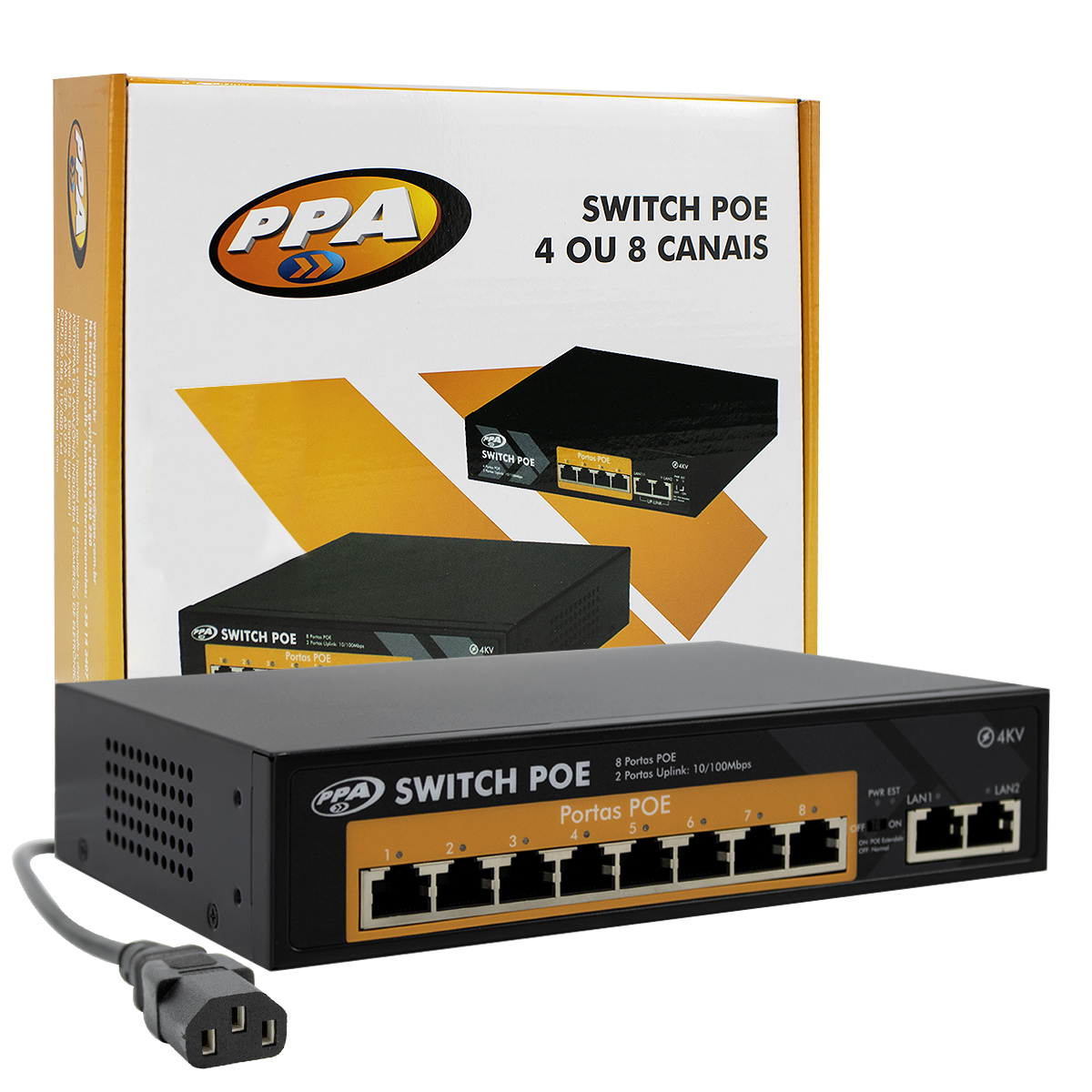 Switch Poe de 8 Portas 120W PPA - Imagem 12