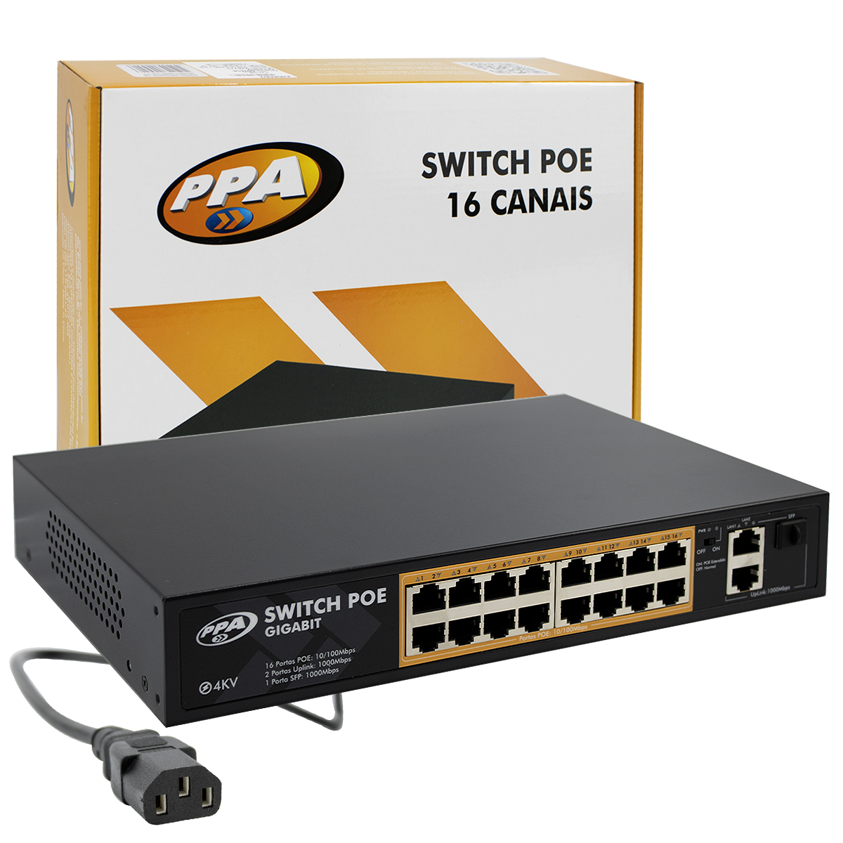 Switch Poe de 16 Portas 120W PPA - Imagem 12
