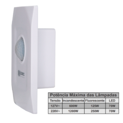 Sensor De Iluminação De Embutir Branco Ipec - Imagem 5