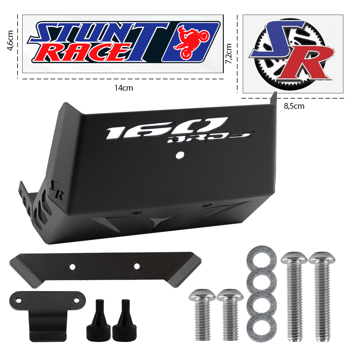 Protetor de Carter BROS 160 Preto Fosco Esportivo Stunt Race - Imagem 3