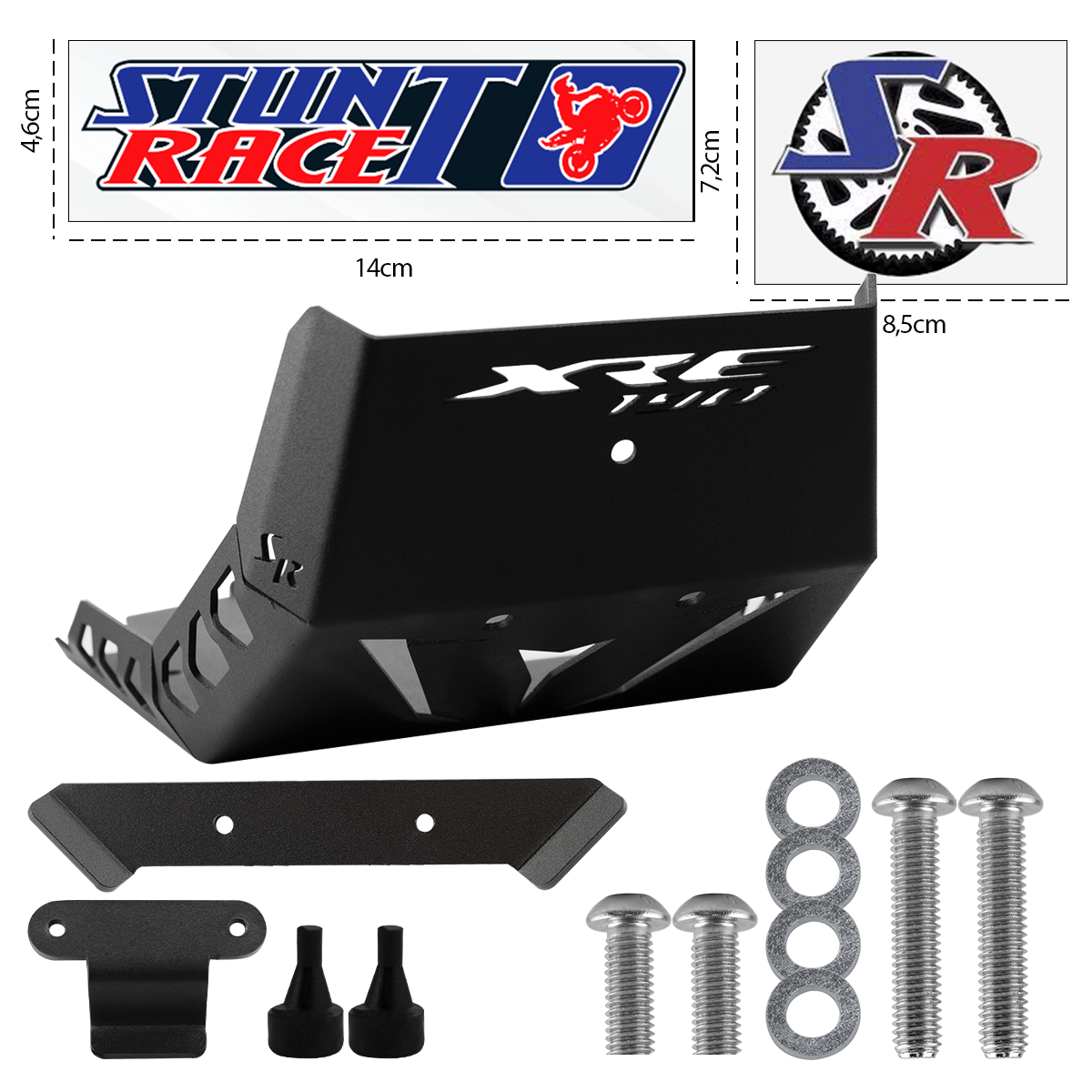 Protetor de Carter Honda XRE 190 Preto Esportivo Stunt Race - Imagem 3