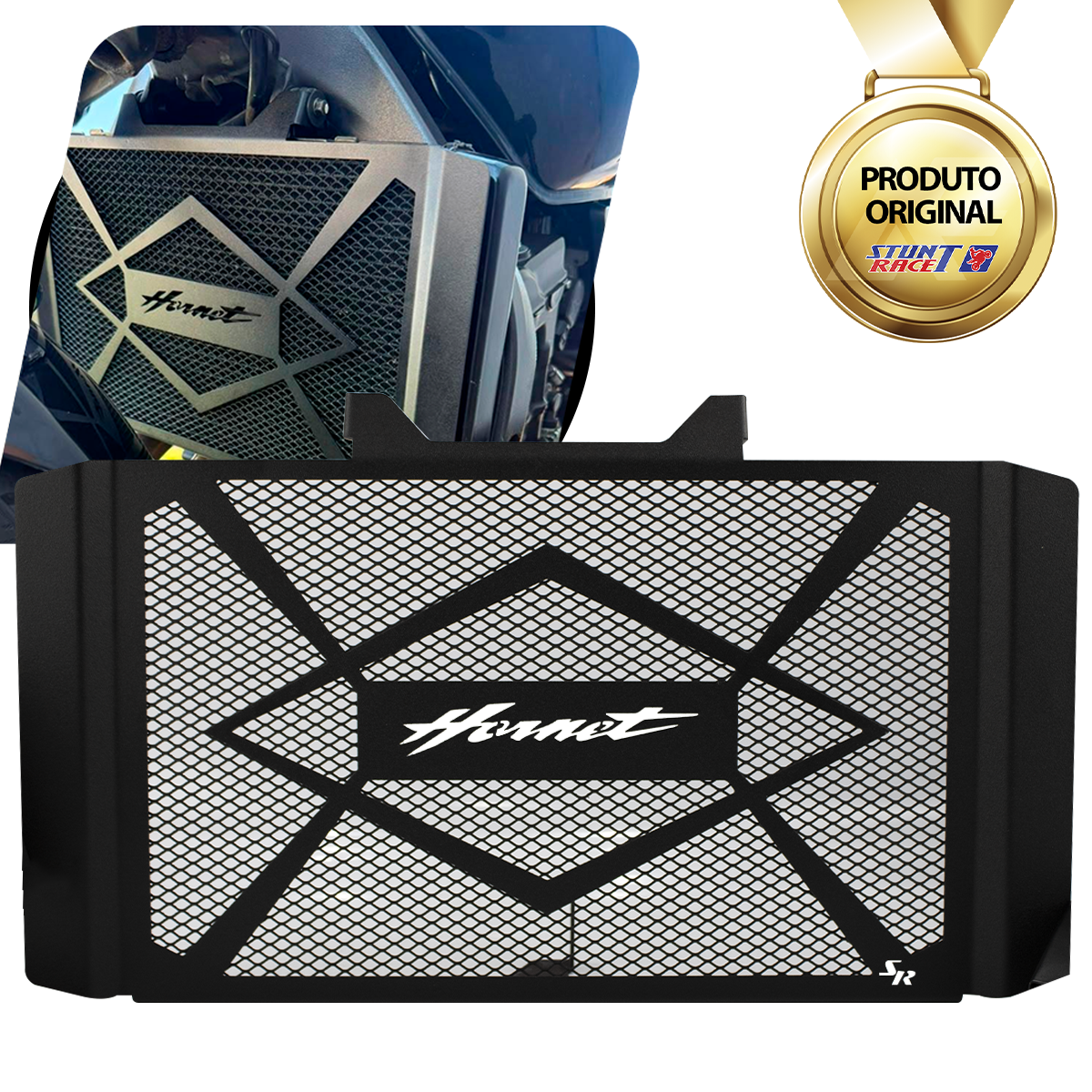 Protetor de Radiador CB 600F Hornet Stunt Race Tela Preta