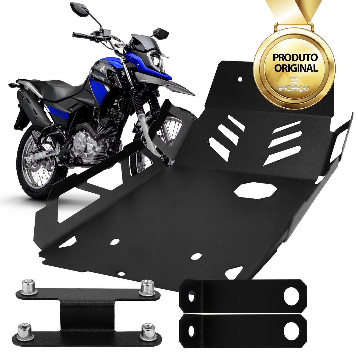 Protetor De Cárter Yamaha Xtz 150 Crosser Preto Fosco
