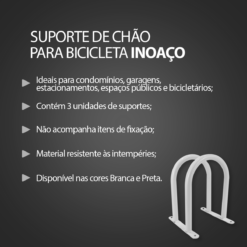 Conjunto 3 Suportes De Chão Bike Para Bicicletas - Imagem 3