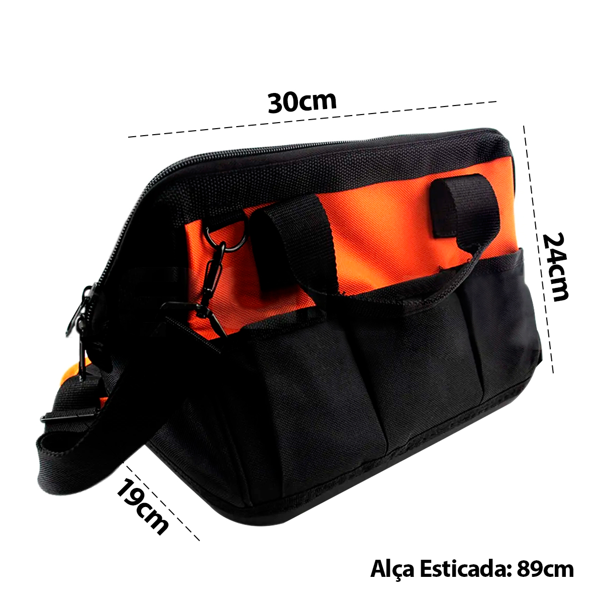 Bolsa Profissional De Ferramentas Grande Preta PPA - Imagem 3