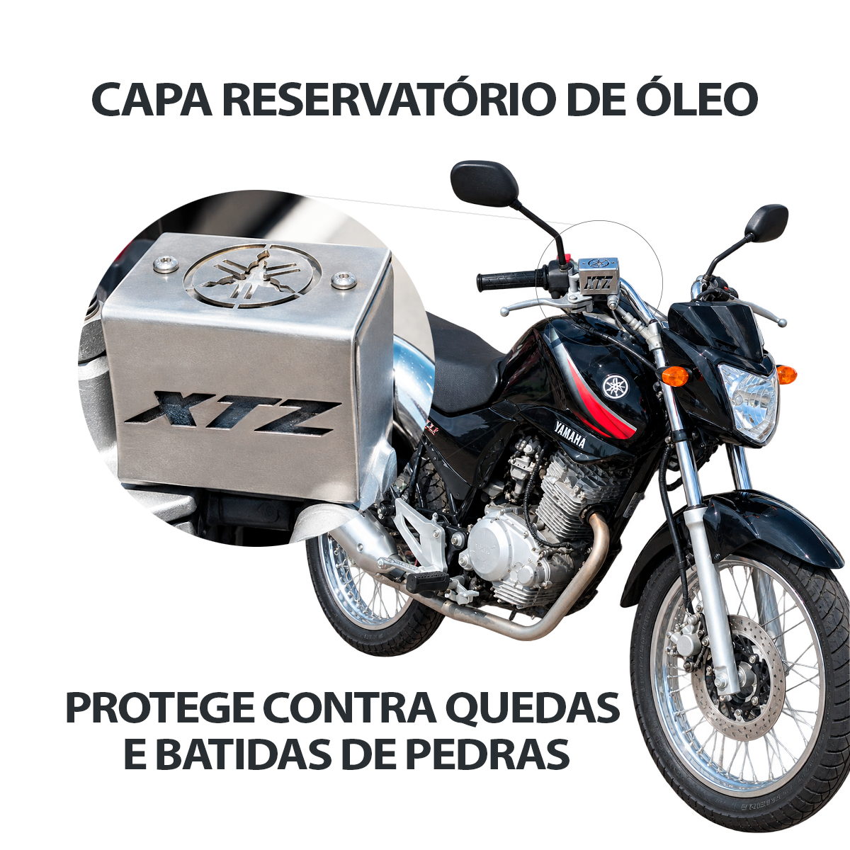 Protetor Capa Reservatório Fluido Freio Dianteiro Yamaha XTZ 125 150 Crosser 250 Lander Ténéré - Imagem 2